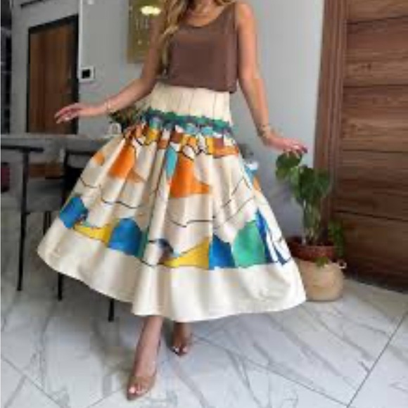 Zara pleated midi skirt multi colors - Picture 1 of 4